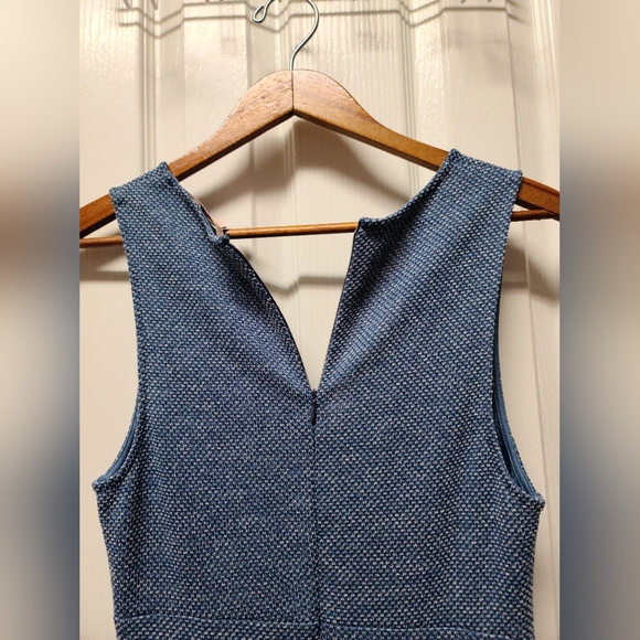 HUTCH BY ANTHROPOLOGIE HERRINGBONE BLUE LIPSTICK FIT AND FLARE SWING DRESS SZ M - Picture 7 of 15